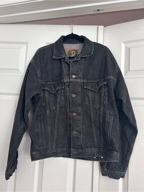 Dark Wash Denim Jacket with Back Decal